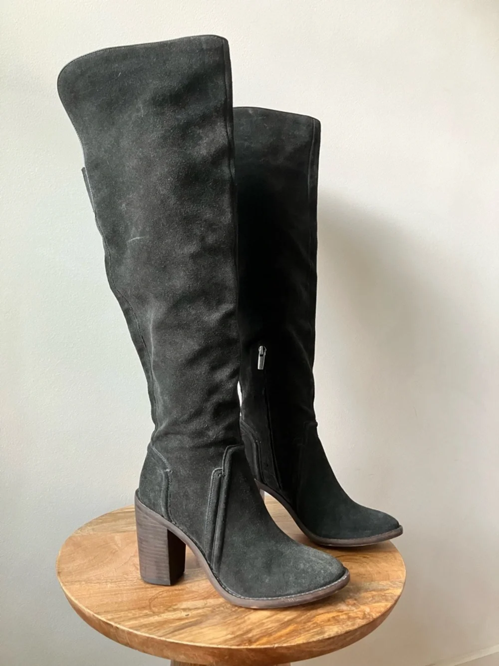 Vince Camuto | Melaya Suede Tall Over the Knee Leather Heeled Boots
